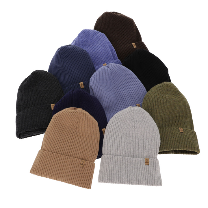Boy's spring/ autumn set: hat and tube scarf navy blue 100% extra finemerino wool Lemas