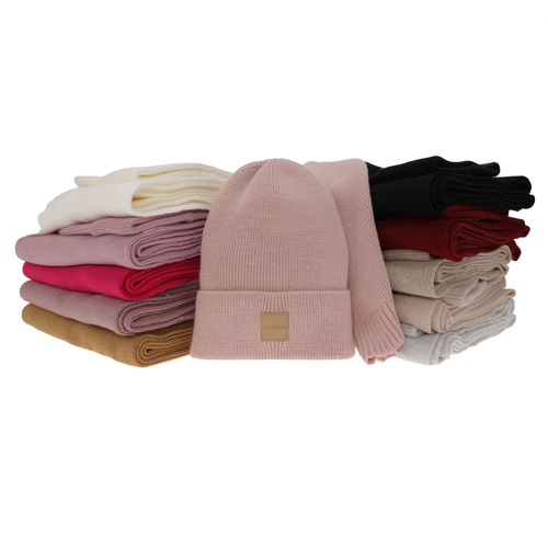 Women's spring and winter set: hat and scarf violet Nathalie