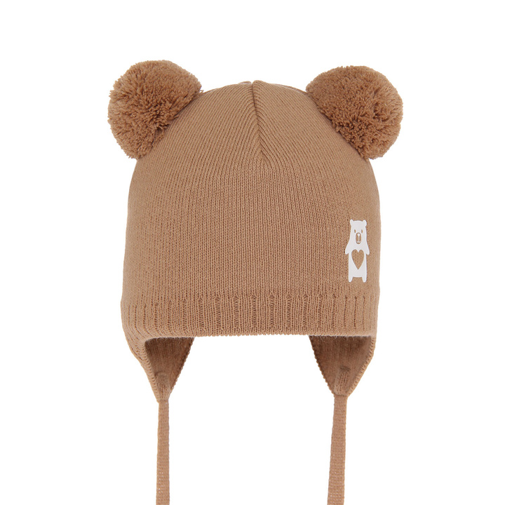 Boy's spring/ autumn hat camel Barney with two pompom