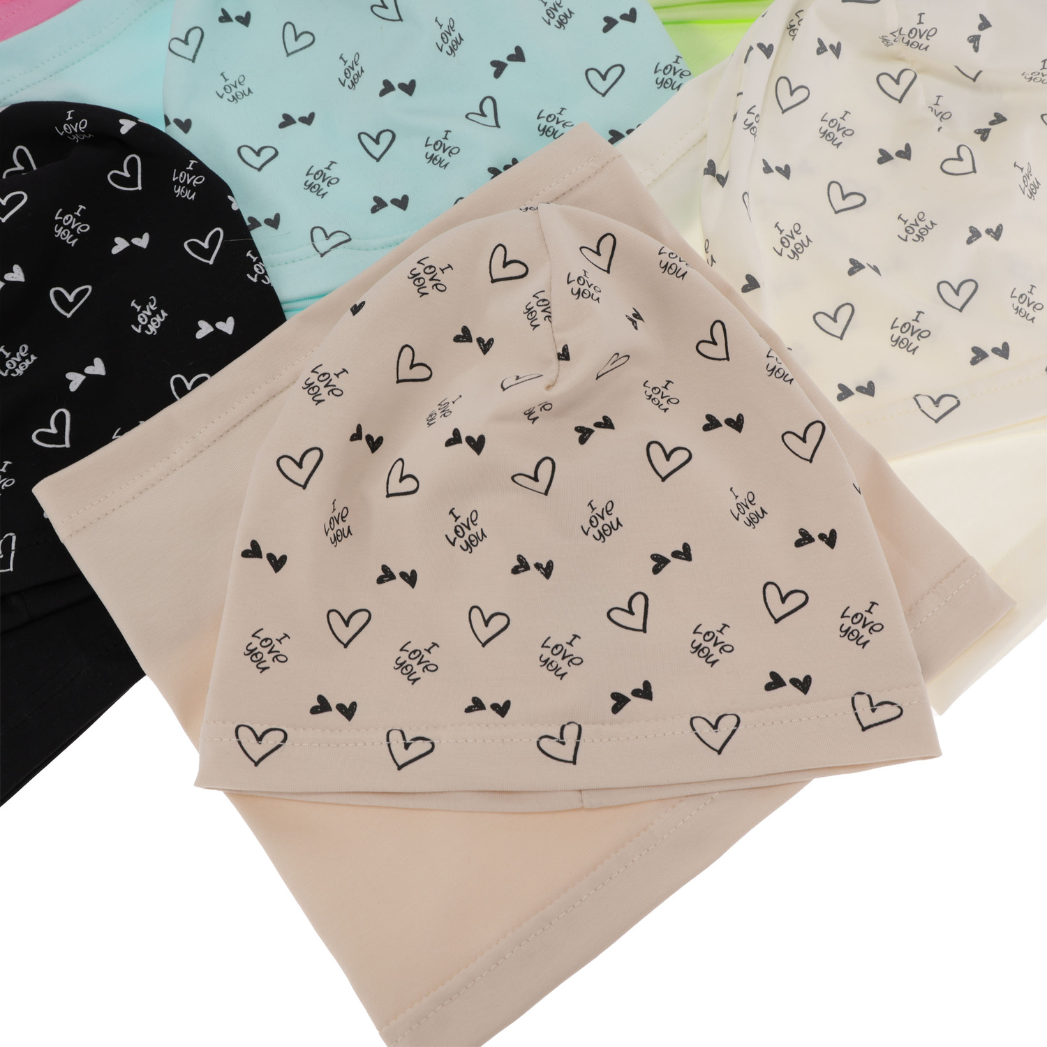 Girl's spring/ autumn cotton set: hat and tube scarf black Lovena