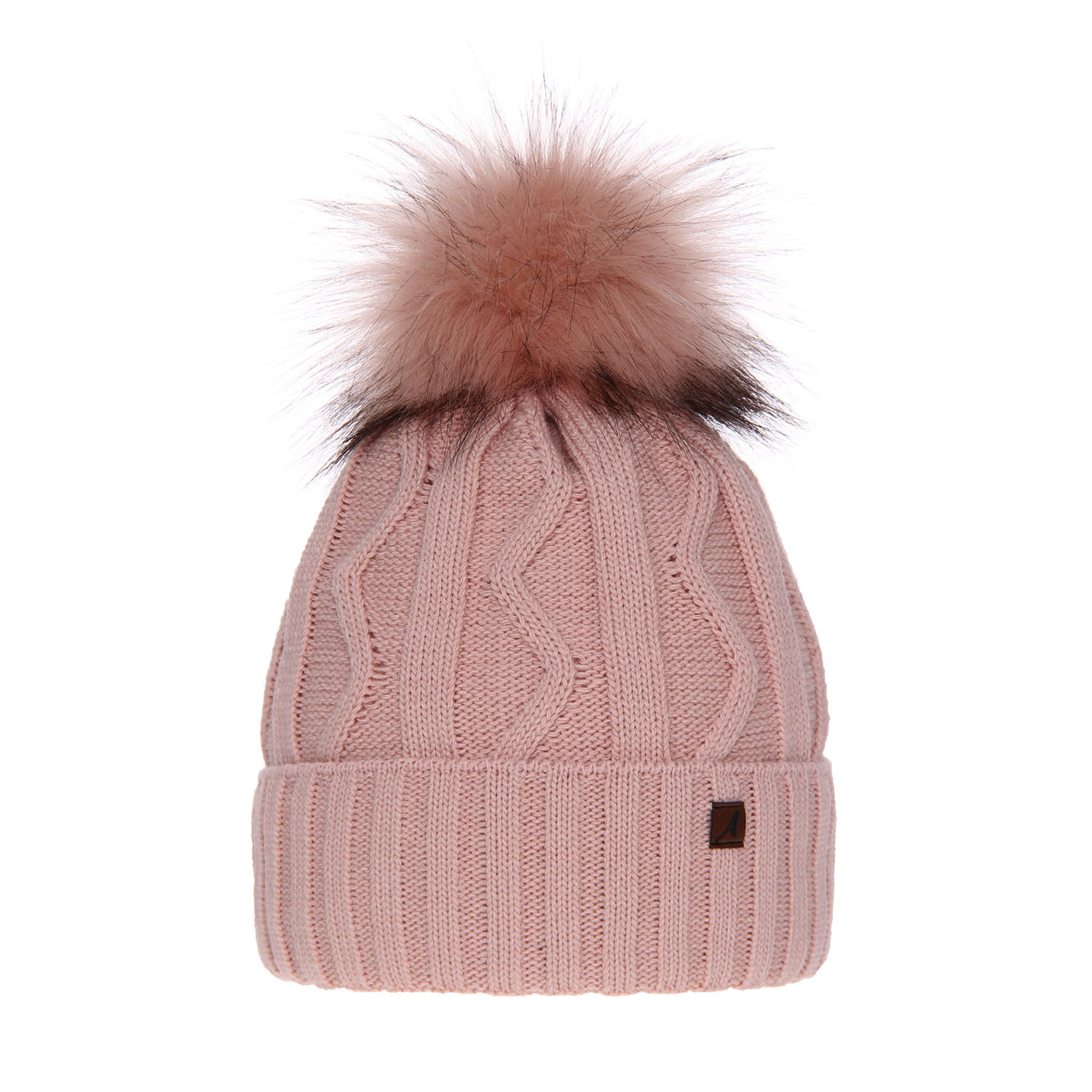 Woman's winter hat pink Renika with pompom