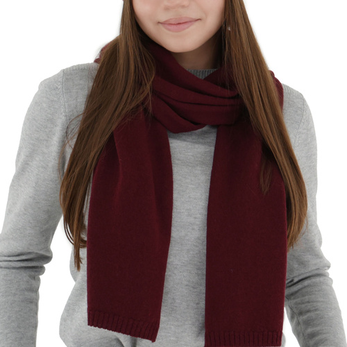 Woman's winter scarf, burgundy, merino wool with cashmere, Irenia