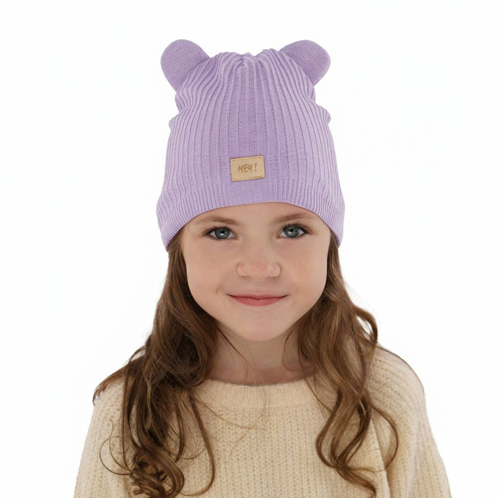 Girl's spring/ autumn hat, with cotton, violet Clarisa