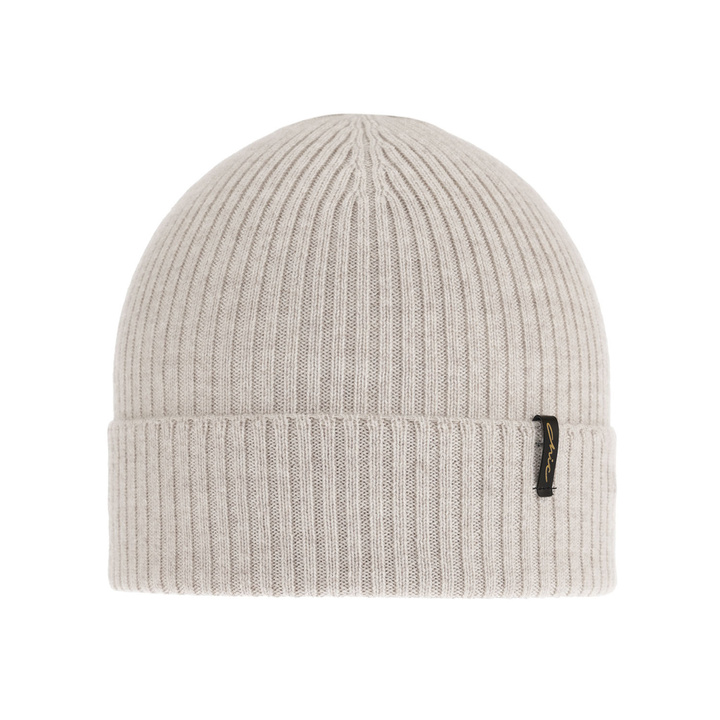 Megan's Beige Woman's Winter Hat: 100% Extra Fine Merino Wool