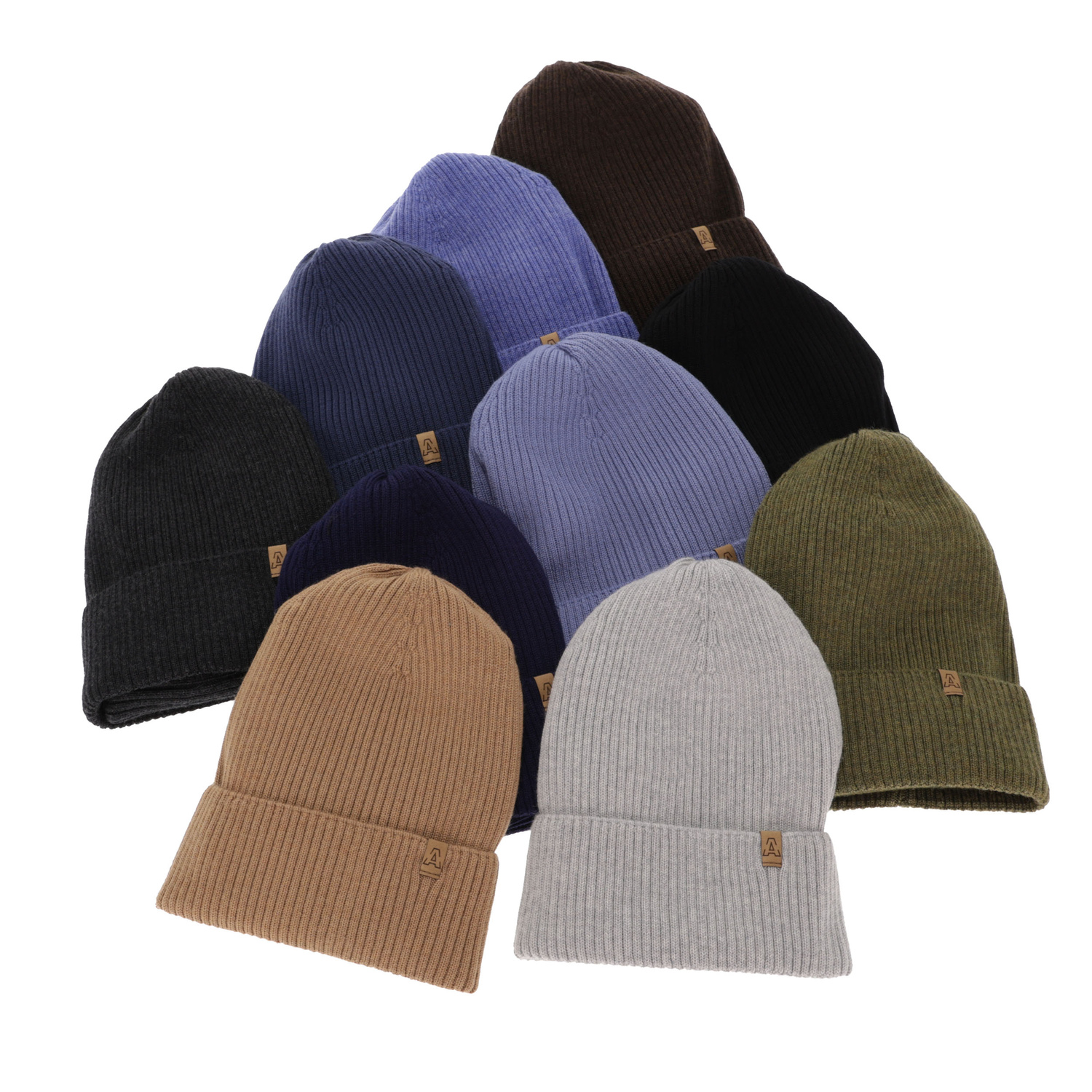 Boy's spring/ autumn set: hat and tube scarf brown 100% extra finemerino wool Lemas