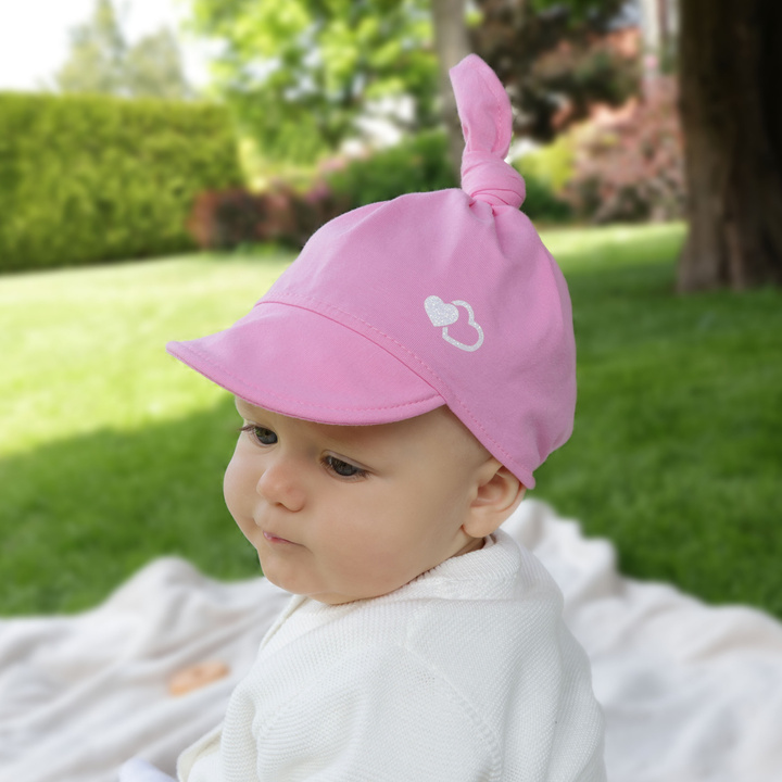 Cotton summer sun cap for girl pink Irene