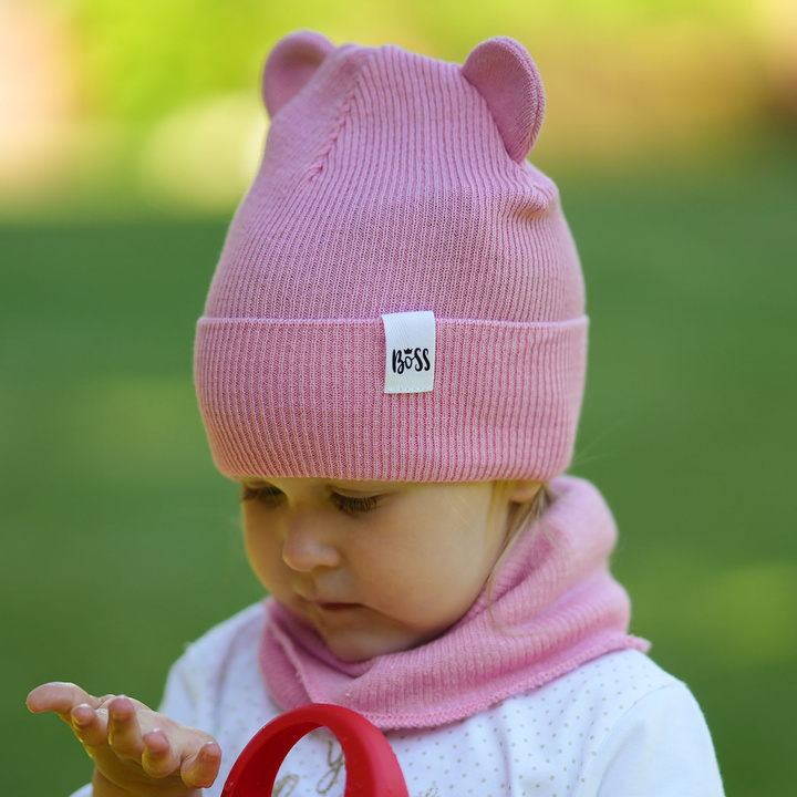 Girl's spring/ autumn set: hat and tube scarf violet Kajra