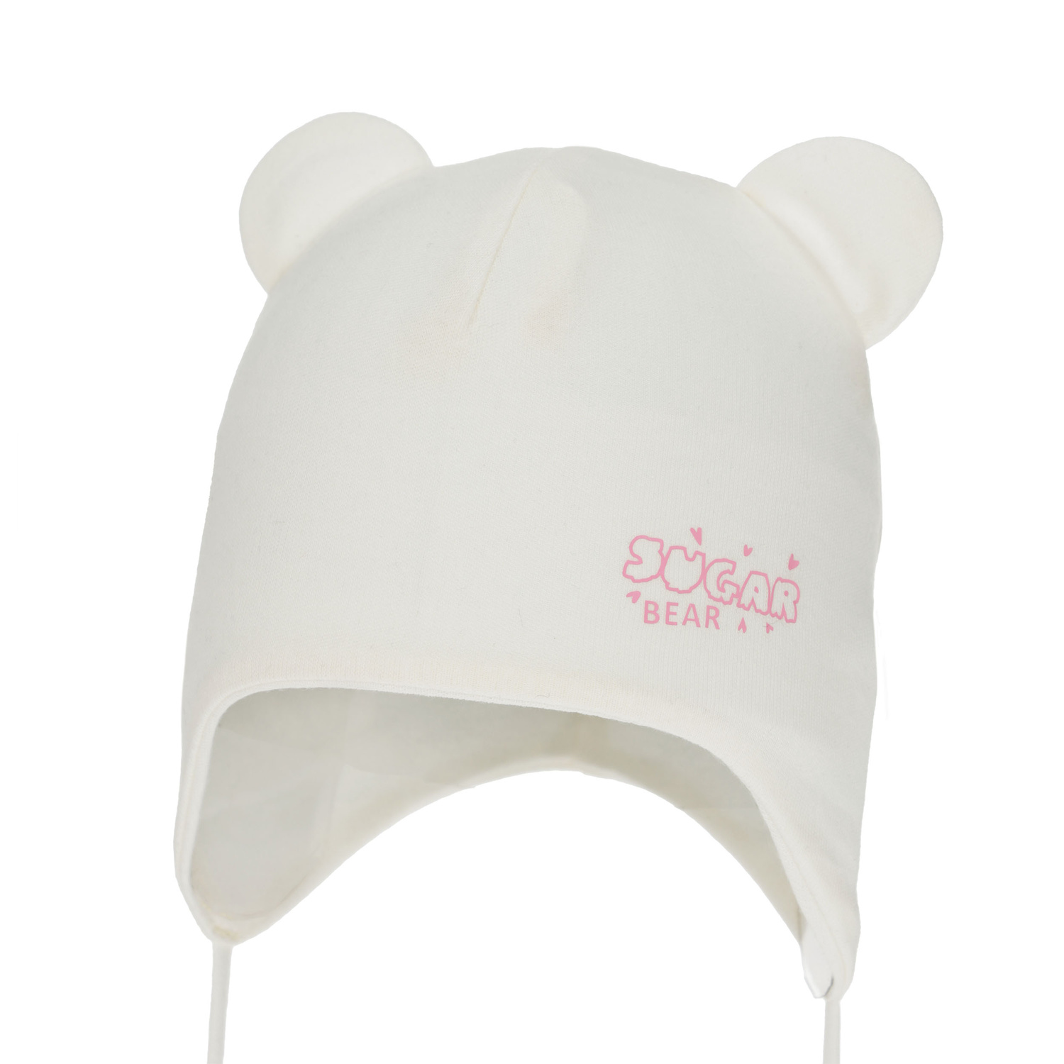 Girl's spring/autumn hat, cream, cotton, with ears, Kelda