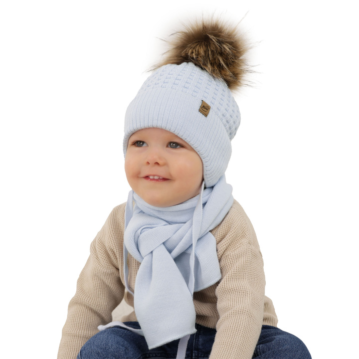 Boy's winter set: hat and scarf camel Salem