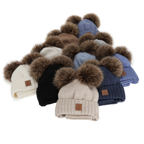 Boy's hat and tube scarf, winter set, blue, 100% merino wool, lined with wool fleece, Ronik
