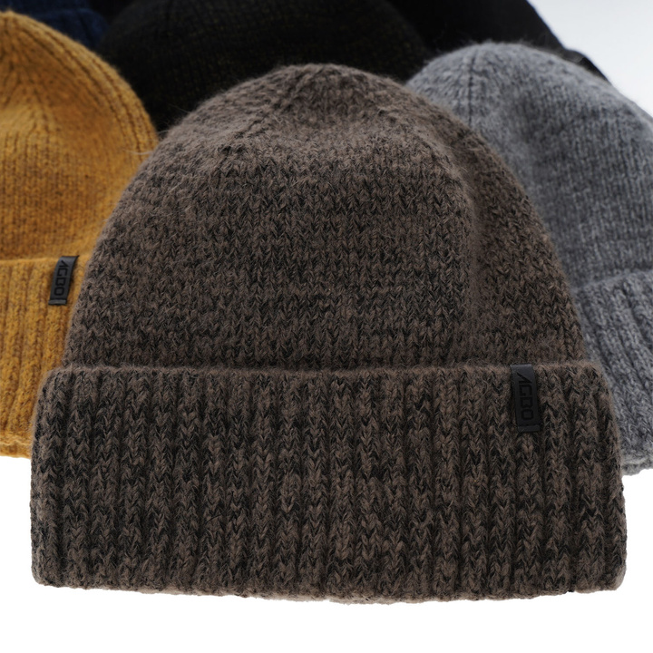 Men's winter hat - green merino wool Nori