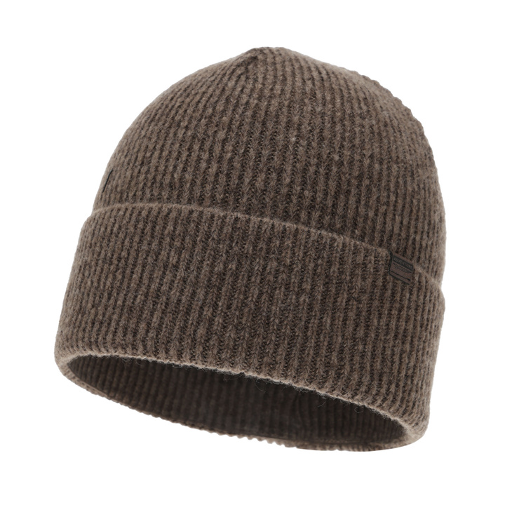 Men's winter hat, brown, with merino wool, Korins
