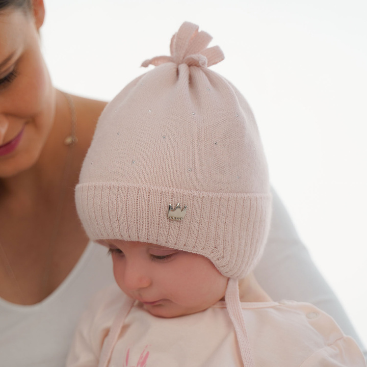 Girl's spring/ autumn hat beige Oliwka with ears