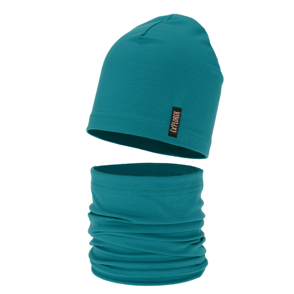 Boy's spring/ autumn set: hat and tube scarf green Hobart