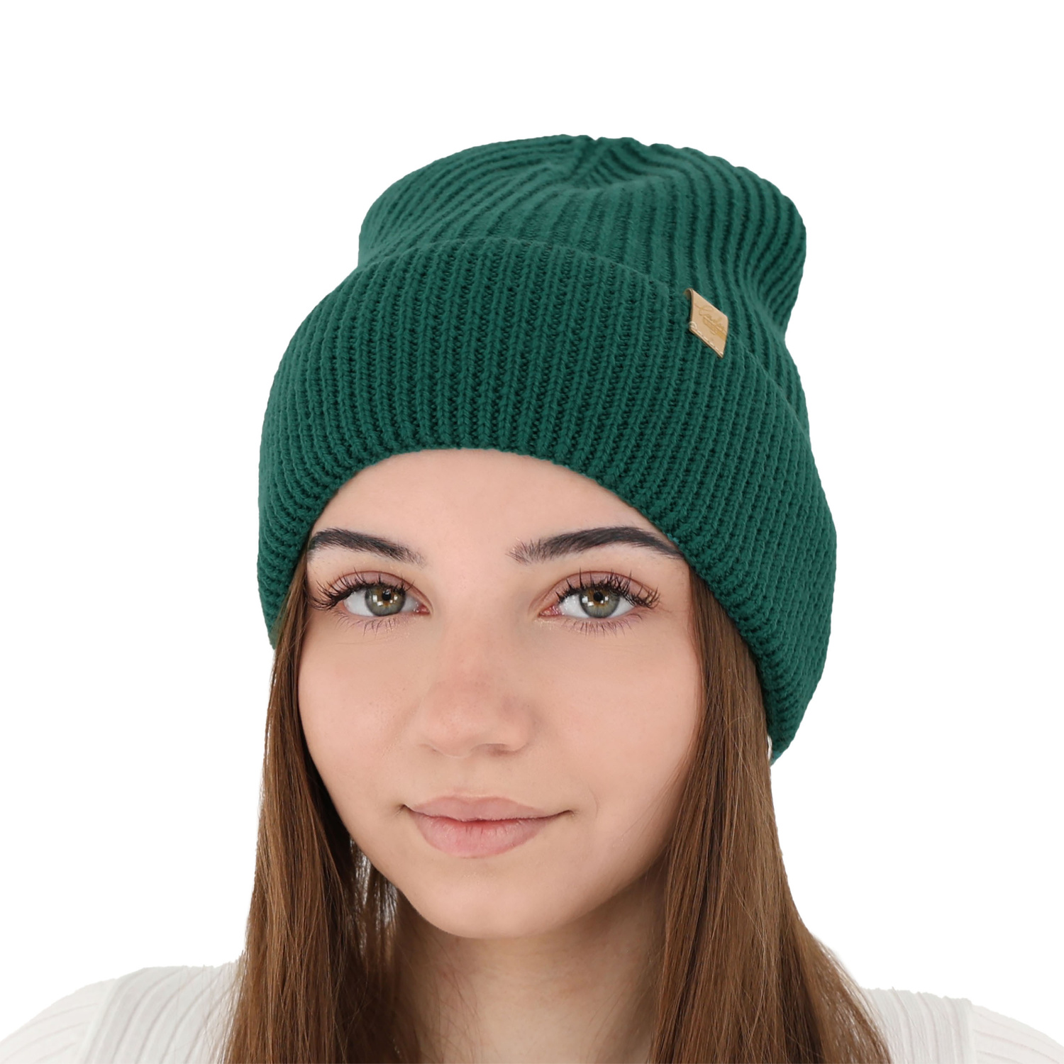 Woman's winter hat beige Isla 100% extra fine merino wool