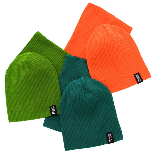 Children's autumn/ spring set: hat and tube scarf, with cotton, khaki Tunis