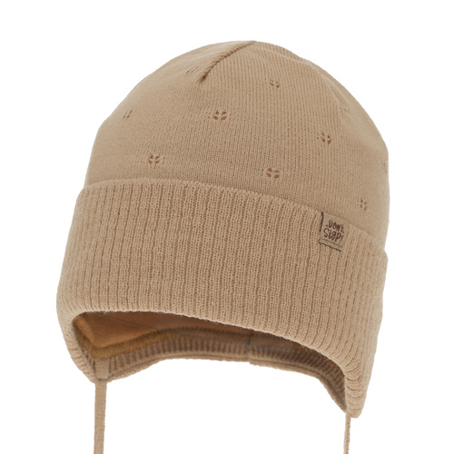 Boy's spring/ autumn hat, camel, with ears, Leif