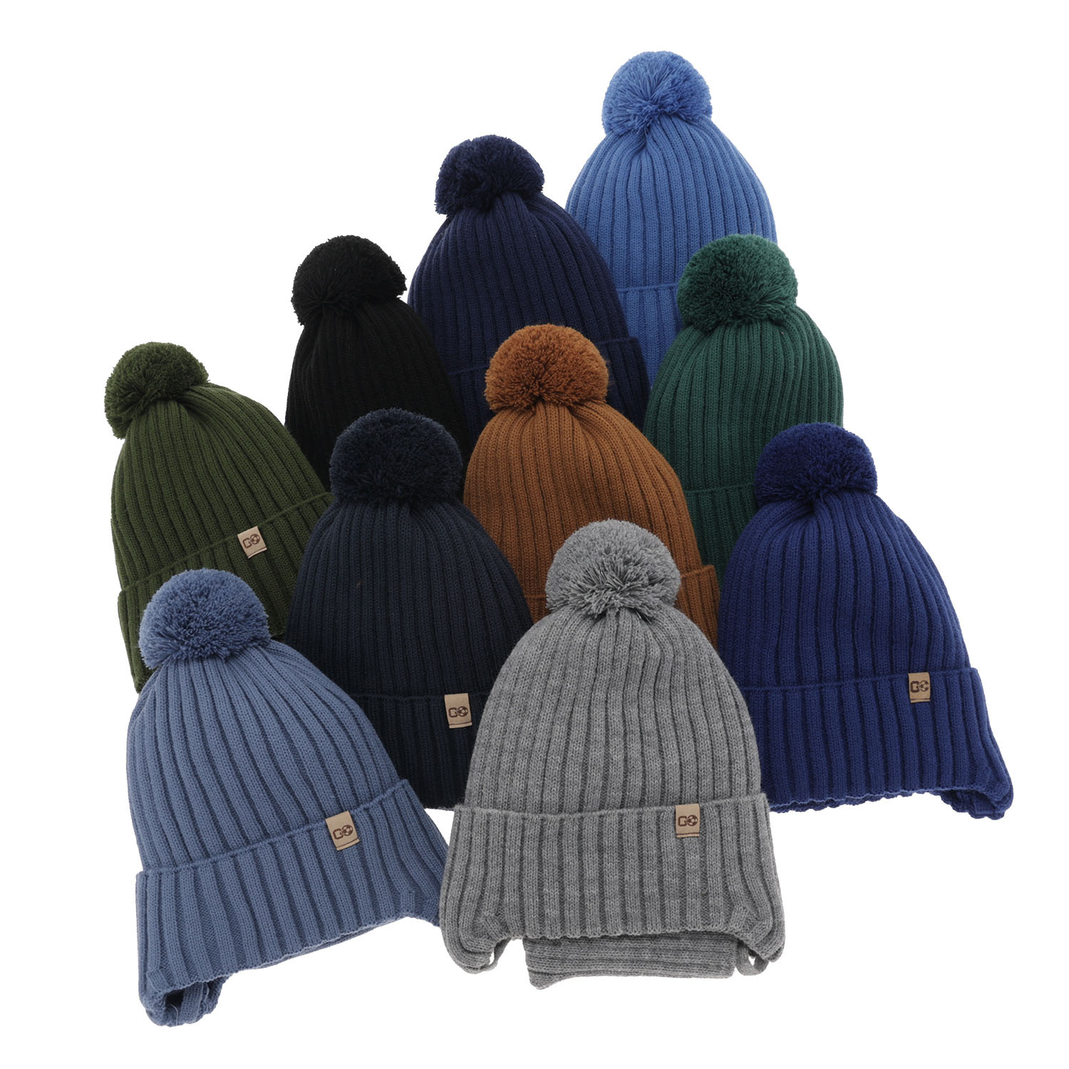 Boy's winter set: hat and tube scarf khaki with pompom Carlo